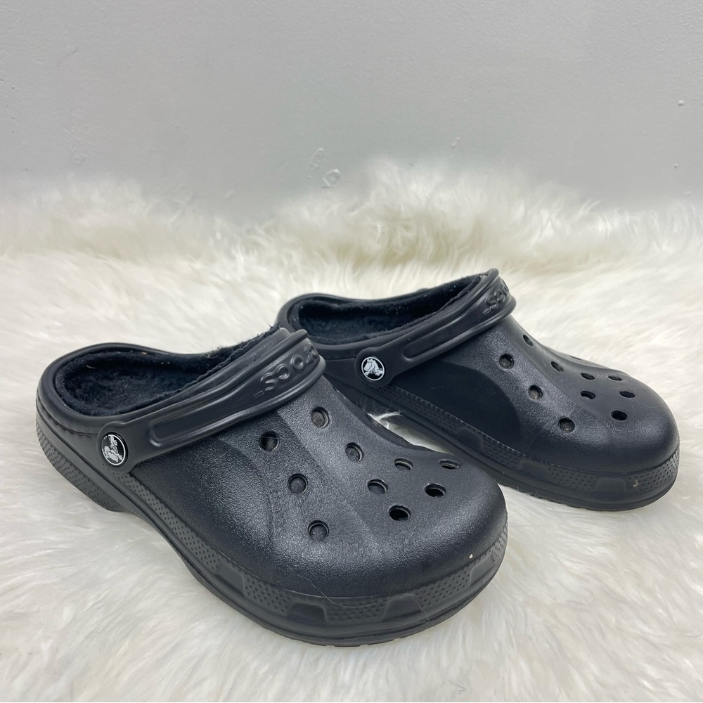 CROCS fuzz Lined black Classic clog  7.0 W 5.0 Men - Picture 4 of 5
